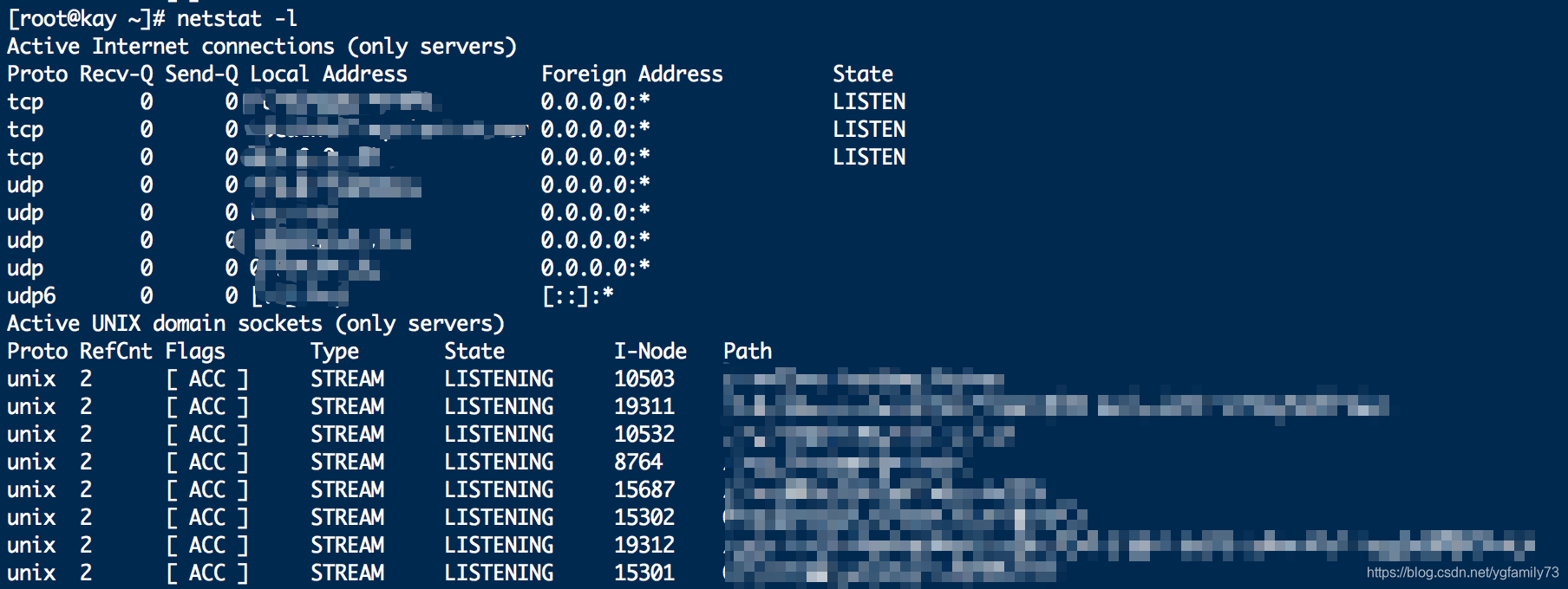 netstat -l