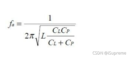晶体震荡等效电路的并联谐振频率