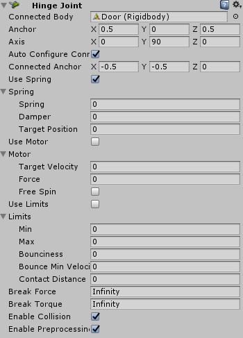 Unity开门效果——铰链关节