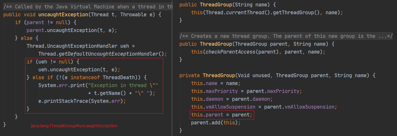 ThreadGroup#uncaughtException