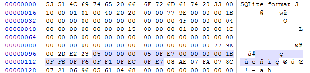 SQLite3数据库文件结构解析_SQL_05
