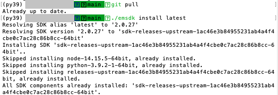 ./emsdk install latest截图