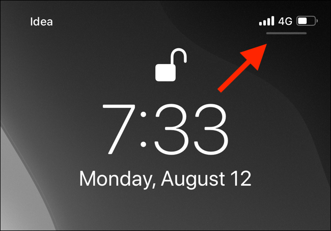 Swipe down from top-right corner to access Control Center.