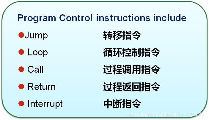 微机原理--控制转移指令