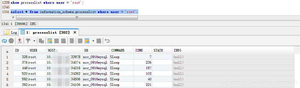 MySQL 数据库show processlist where条件筛选报错解决方法，[Code: 1064, SQL State: 42000 ...