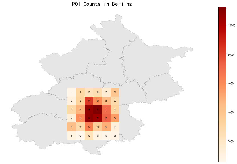 栅格内兴趣点分布