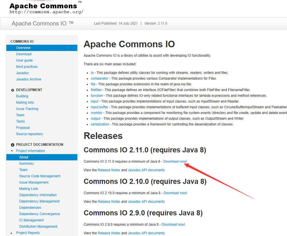 Apache Commons IO Utils组件的下载与添加_commons-io-2.11.0.jar下载地址-CSDN博客