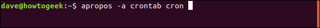 apropos -a crontab cron in a terminal window