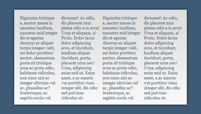 A simple example of the CSS3 multi column layout module