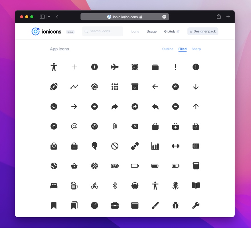 Ionicons 填充风格