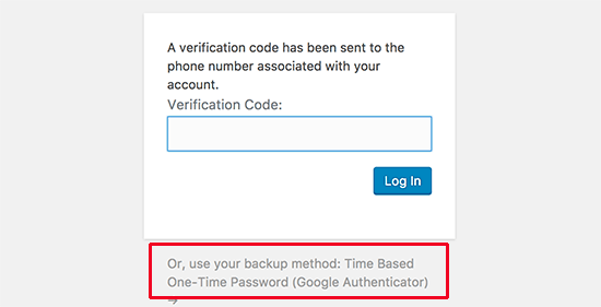 Use your backup method to authenticate