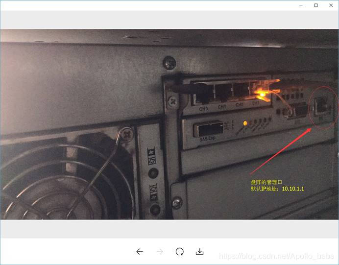 设备管理端口位于设备后面控制器上