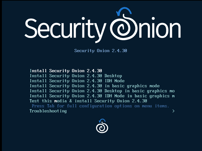使用向导安装 Security Onion