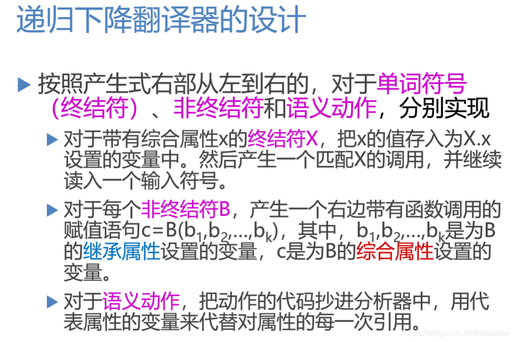 递归下降翻译器的设计