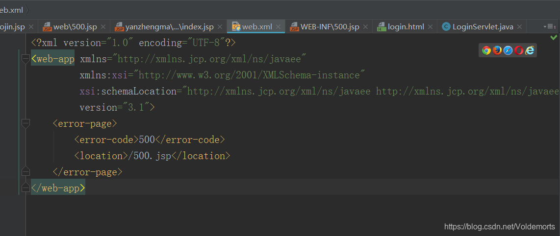 web.xml配置错误页面