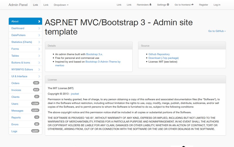 Bootstrap MVC 3.x Admin