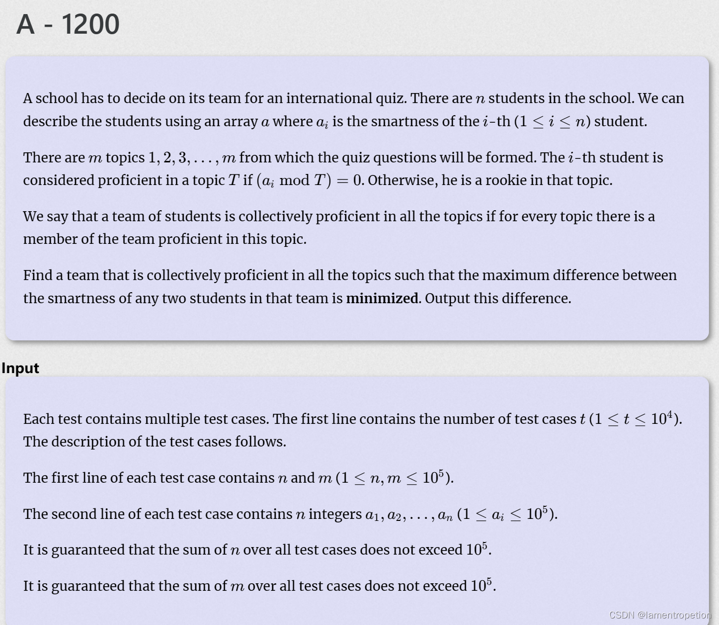 【sorting+双指针+数学】CF845div2 C. Quiz Master-CSDN博客