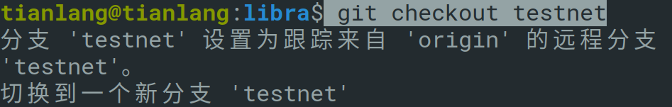 git checkout testnet