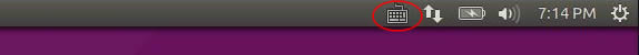 fcitx keyboard icon in the Ubuntu top panel