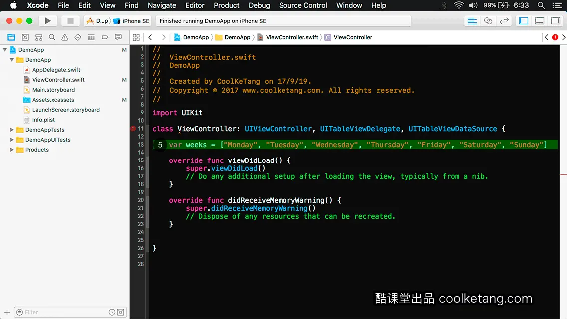 互动教程 for Xcode9 & Swift4-酷课堂