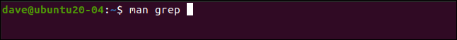 man grep in a terminal window.