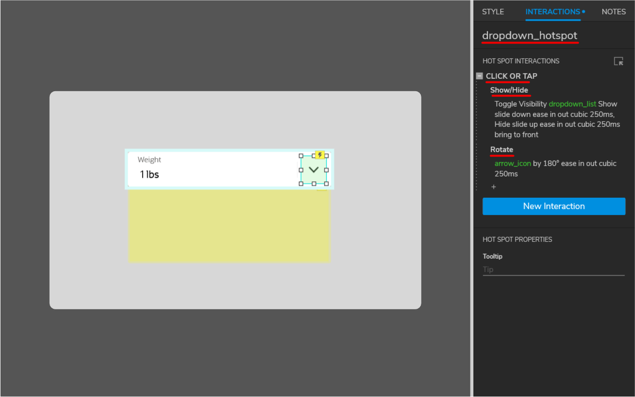 Axure — combo box — interactivity