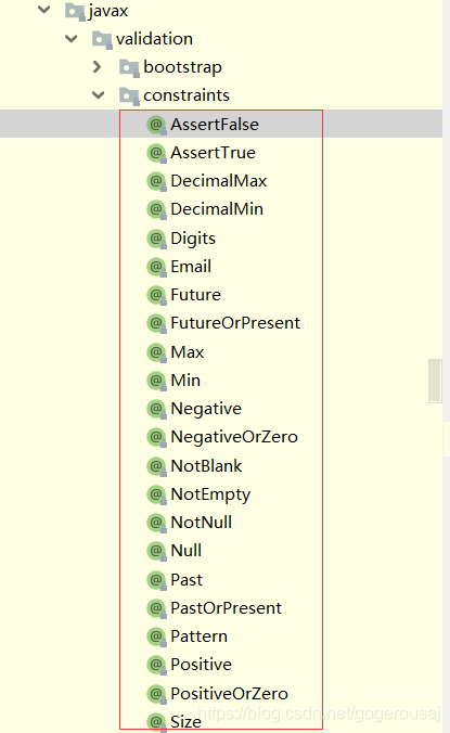 javax.validation.constraints包下可用注解