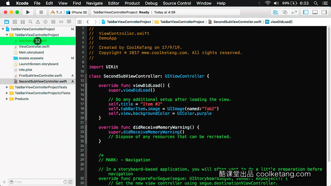 互动教程 for Xcode9 & Swift4-酷课堂