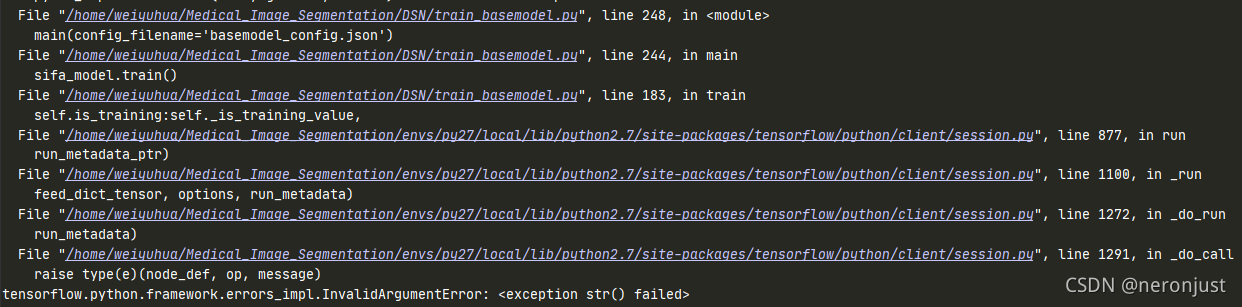 TF1训练时出现 tensorflow.python.framework.errors_impl.InvalidArgumentError ...