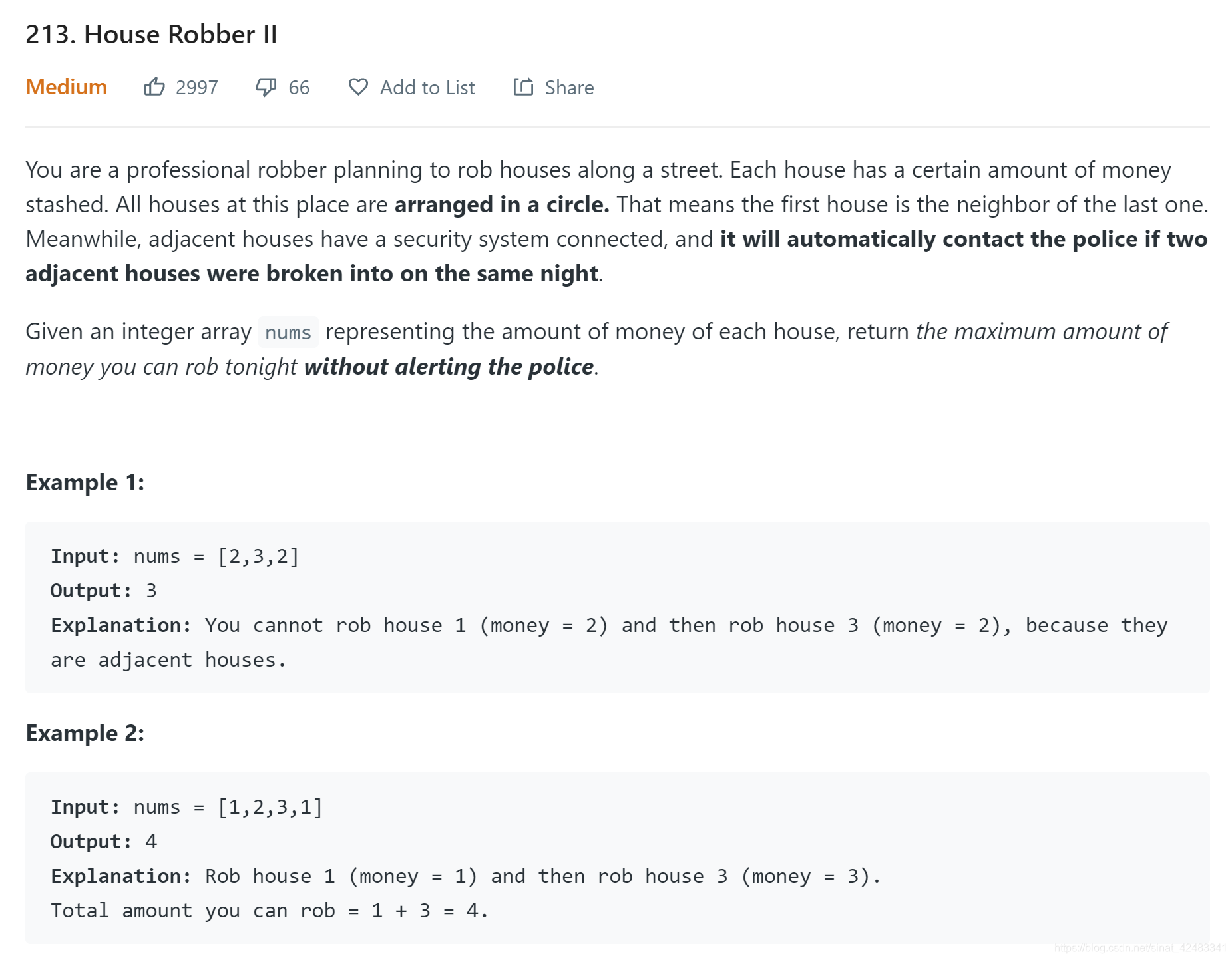 leetcode 213. House Robber II | 213. 打家劫舍 II（Java）_环形打家劫舍java-CSDN博客