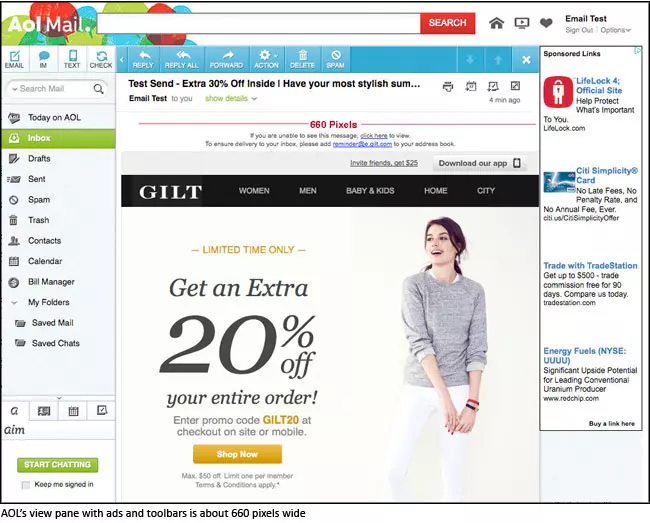 Email in AOL View Pane