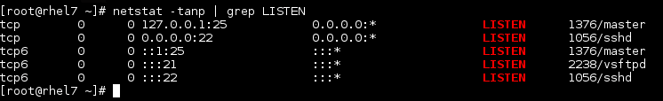 check ftp open ports rhel7