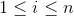1\leq i\leq n