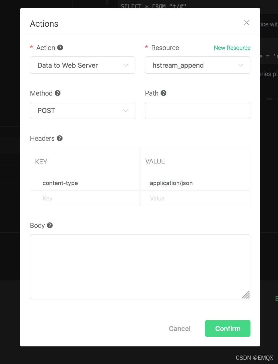 EMQ X 规则引擎 Action