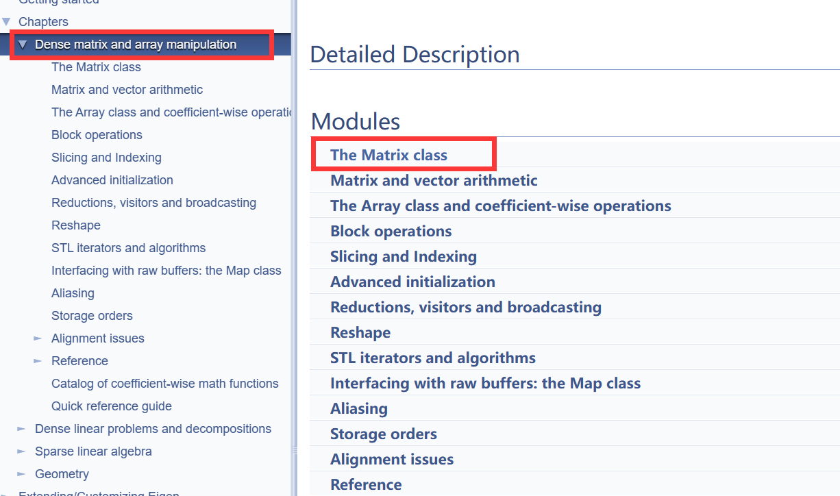 Eigen3第一期——Dense matrix and array manipulation/The Matrix class-CSDN博客
