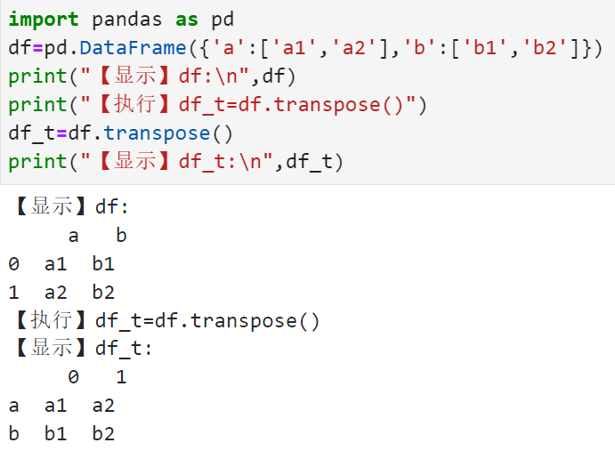 将DataFrame进行转置的DataFrame.transpose()方法_dataframe 转置-CSDN博客