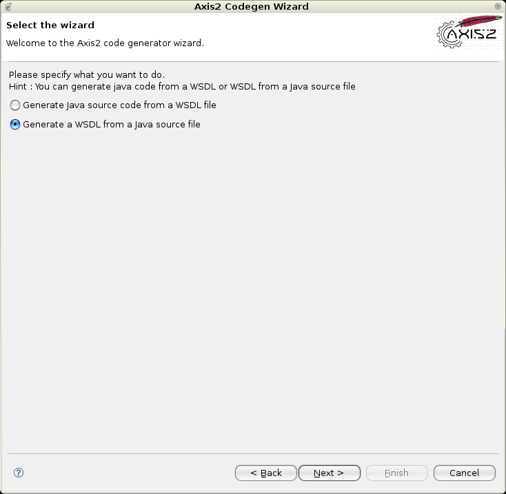 的Java2WSDL，位于Screen0