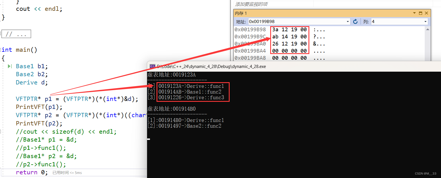 多继承虚函数表