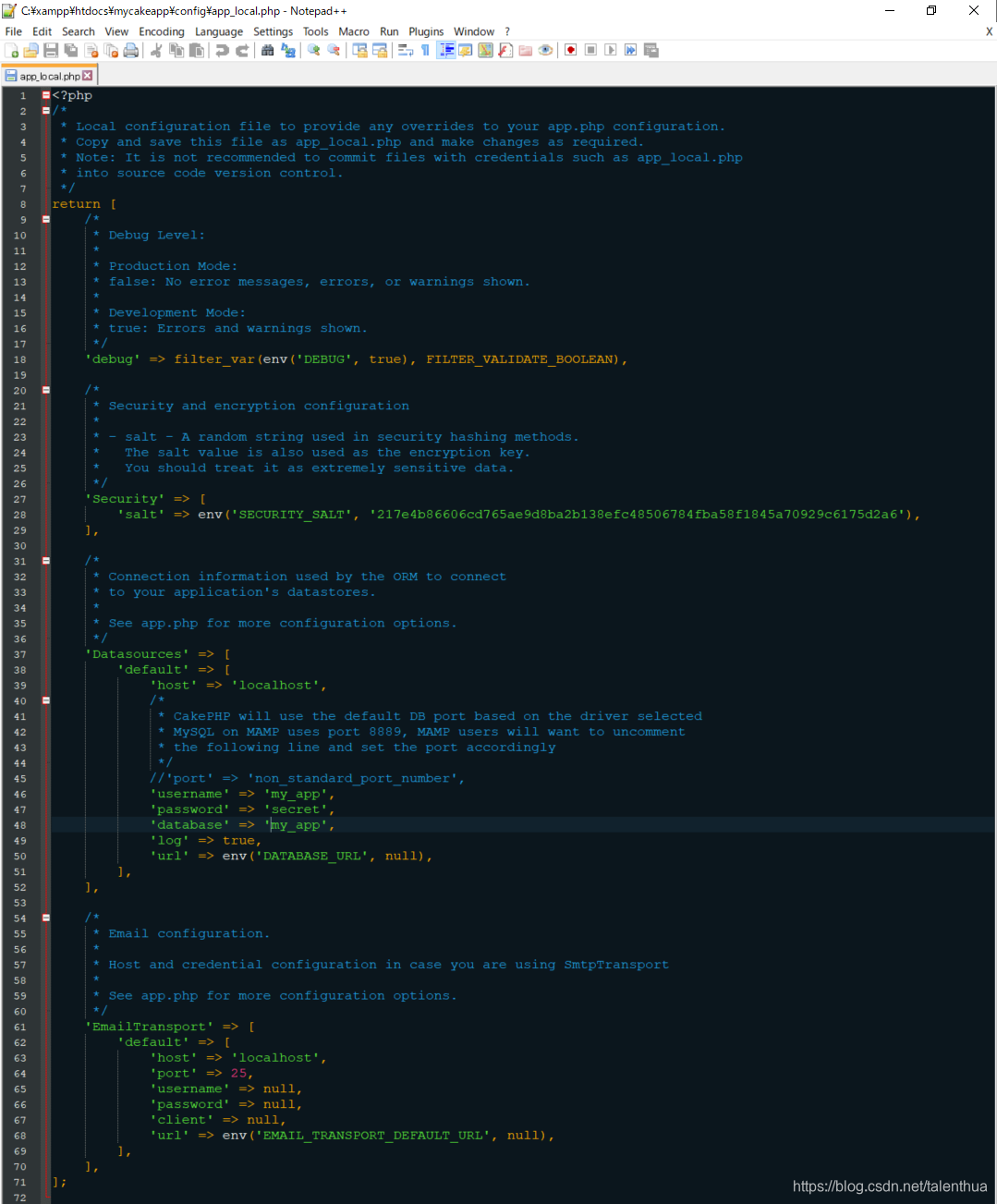 CakePHP v3.9.3 Connection to database could not be established ...