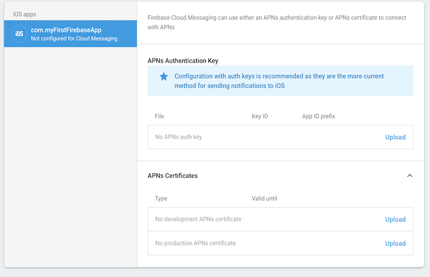 iOS应用程序的Firebase Cloud Messaging设置
