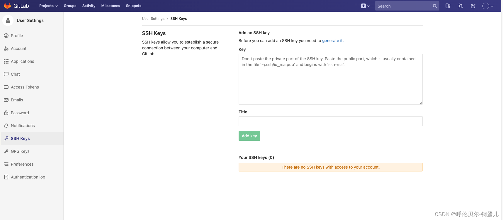 You won‘t be able to pull or push project code via SSH until you add an ...