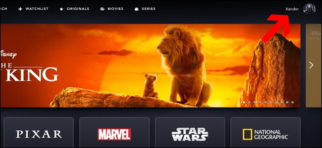 Disney+ Home Page