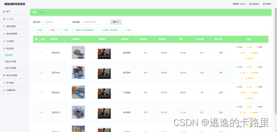 图5.2 商品管理界面