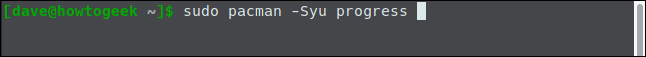 sudo pacman -Syu progress in a terminal window