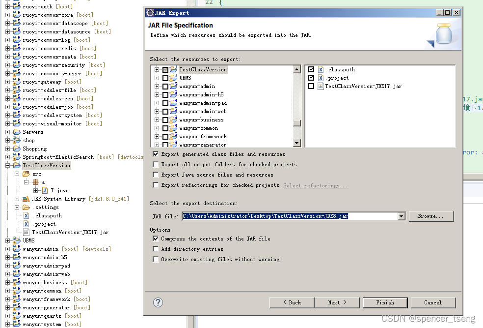 java.lang.UnsupportedClassVersionError TestCase_jdk 17编译的包,不能在jdk8的项目中 ...