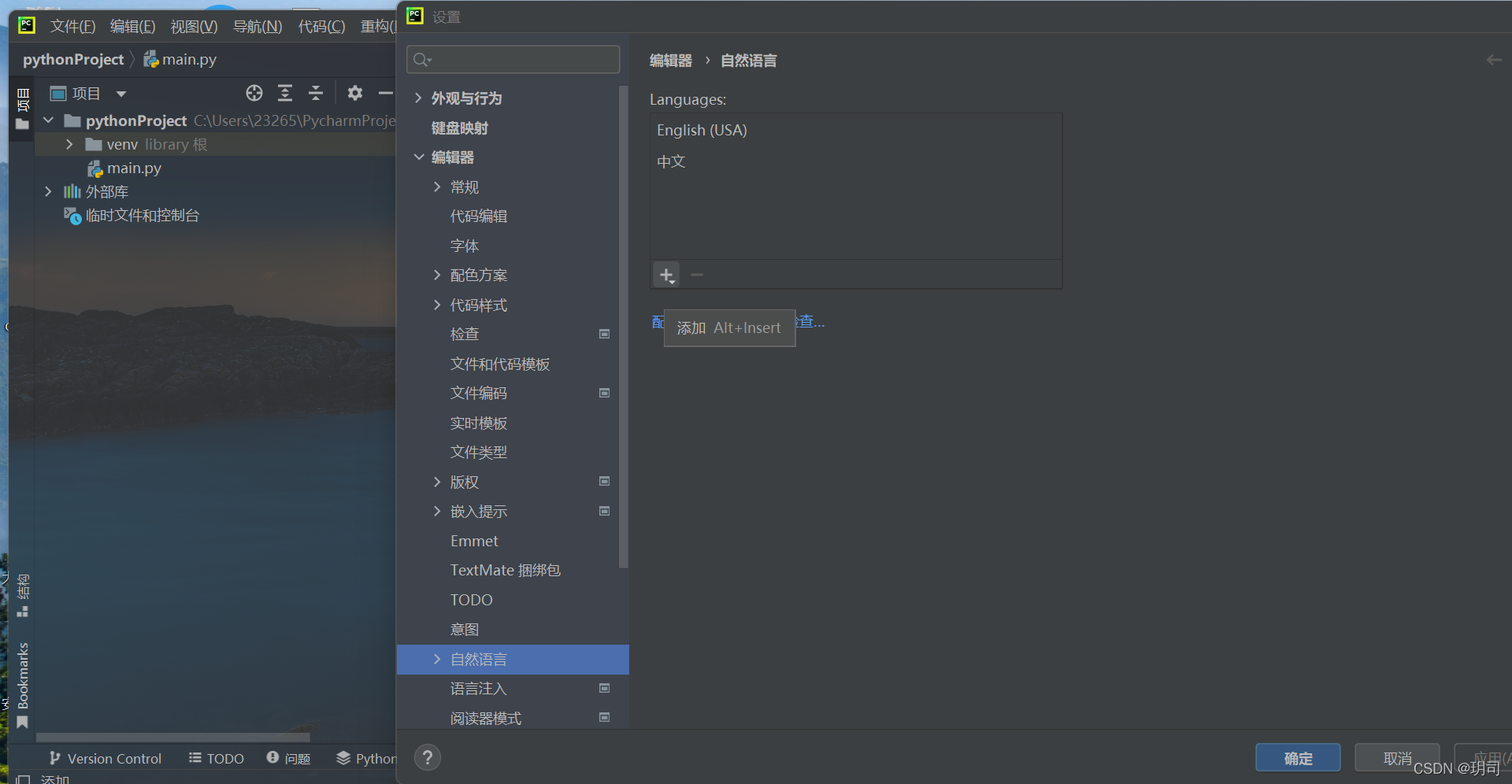 点+找到中文并添加