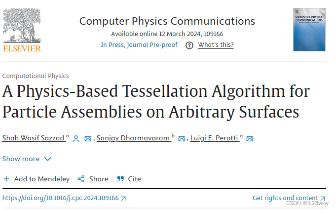 文献分享:A Physics-Based Tessellation Algorithm for Particle Assemblies on ...