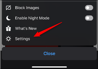 Tap "Settings."