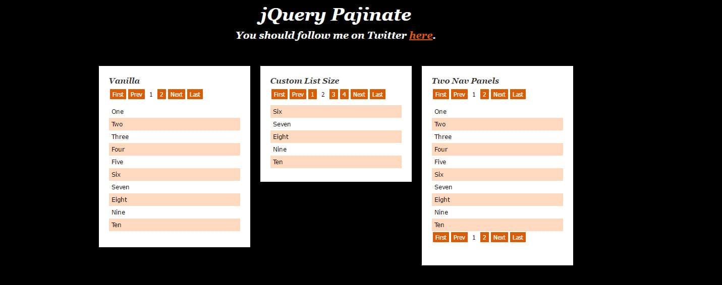 Pajinate jquery image