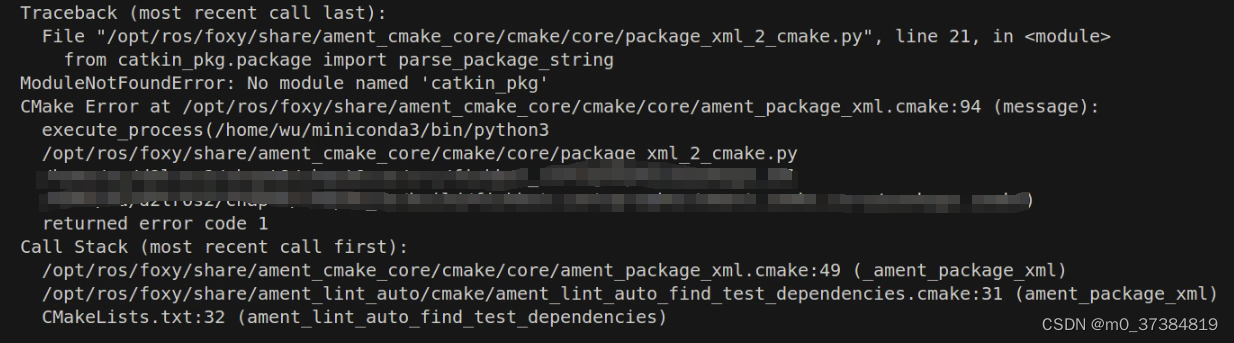 ROS2使用colcon build编译时报:ModuleNotFoundError: No module named ‘catkin_pkg ...